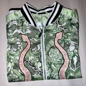 Guess Los Angeles Reese Snake silky bomber jacket in size small - so cute 🐍